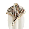 Шарфы 90x90 см, шелковый квадратный шарф с принтом европейского божественного зверя для женщин, двусторонние разные цвета, женские шали NeckerChief