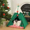 KENNELS PENS PET TEEPEE TEUT للكلاب الصغيرة والقطط قطط شجرة عيد الميلاد مع وسادة سميكة داخلي في الهواء الطلق سرير الكلب المحمولة 231212