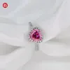 GIGAJEWE Moissanite ring hart gesneden 2,0 mm roze kleur VVS1 ronde geslepen 925 zilveren diamanten test geslaagd vrouw meisje cadeau GMSR-001