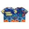 Galle alta qualidade verão novo tie dye vintage marca de moda de rua masculina e feminina casais solto casual manga curta T-shirtS-XL