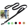 Coleiras para cães Trelas 1,5 / 1,8m Alça Dupla Corda Grande para Cães Reforçada Dupla Camada Reflexiva Tração Coleira para Cães 2,5cm Nylon Webbing Pet Dog Lead 231212