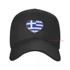 Casquettes de baseball Plus de couleur Drapeau de la Grèce Coeur Unisexe Casquette de baseball ajustable Snapback Hommes Femmes Hip Hop en plein air pour cadeau d'été