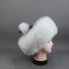 Berets 2023 Winter Women Outdoor Windproof Warm Thick Real Fur Hats Quality High-end Luxury Mongolia Sheepskin Top Leather Cap