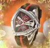 Popularny Premium MENS Pełny funkcjonalny zegarek Czerwony Czerwony Guma Kwarż Kwarc-Battery Zegar sportowy Wyścig Racing Hip Hop Bransoletka Business Businesswatch Montre de Luxe
