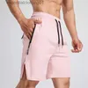 Herr shorts joggers män korta byxor sommar snabb torr fasta träningspolter blixtlås fickor knä längd shorts gym sweatpants casual szorty l231212