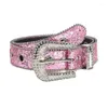 Belts Casual Woman Locomotive Full Diamond Waist Western Cowgirl Y2K Girls Fashion Belt For Jeans Drop