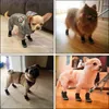 Abbigliamento per cani 4 pezzi/set scarpe per animali domestici stivali da neve invernali caldo pile cucciolo di gatto impermeabile pioggia Chihuahua Yorkie accessori per scarpe