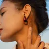 Boucles d'oreilles en acier inoxydable pour femmes, Texture épaisse, plaqué or 18 carats, goutte d'eau, dégradé de couleur, ternissement d'oreille, bijoux gratuits