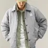 Hommes vers le bas Parkas hiver épaissi chaud losange treillis col montant veste rembourrée hommes japon surdimensionné vêtements de travail haut de gamme Bomber 231212