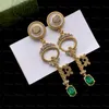 Key Style Shiny Rhinestone Earrings Studs Designer Letter Plated Earrings for Women Valentines Day Christmas Gift