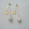 Dangle Earrings High Quality Top Fashion Nature Freshwater Pearl Earring With Stainless Steel Hook -anti-allerge