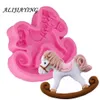 Attrezzi della torta 1 Pz 3D Forma di Cavallo di Troia Stampi In Silicone Fondente Compleanno Del Bambino Decorazione Gumpaste Stampi Per Il Cioccolato D0731243D