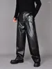 Men's Pants High Street Dark Department Personality Niche Design Casual Straight Leather Loose Wide-leg Trousers