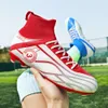Outdoor High Top Football Boots AG TF Women Men Soccer Shoes Cleats Youth Professional Training Shoes Blue Black Red Colors