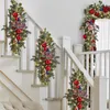 Christmas Decorations Cordless Prelit Stairs Decoration Lights Up Christmas Decoration LED Wreath Boxwood World Boxwood Wreath 231211