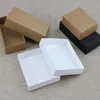 Scatola di cartone bianca nera Kraft da 10 dimensioni con coperchio Scatola di cartone vuota di carta Kraft Scatole per imballaggio regalo artigianale fai-da-te227V