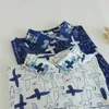 Blusas femininas primavera outono manga longa blusa dos desenhos animados pássaro impressão completa bordado solto casual algodão branco azul camisa topo