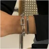 Chain Link Chain Kristal U-vormige Gesp Metalen Bangle Armband Verklaring Goud Sier Kleur Mode Pseras Dames Bijoux Gift Drop Leveren Dh4H1