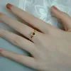 Cluster Rings Vintage Red Zircon Ring 925 Sterling Silver 14K Gold Plated Wedding Engagement Finger Luxury Jewelry for Women Resizable