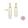 New 18k gold plated paper clip dangle earrings jewelry Europe fashion women's micro set zircon s925 silver earrings for women wedding parties Valentine's Day gifts SPC