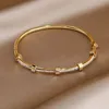 Cuff Classic Stainless Steel Open Bangles bracelets for Women Fashion Brand Jewelry Delicate 231212