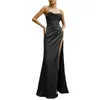 Casual Dresses Evening Dress Chest Wrap Backless Lace-up Sidospla Maxi Women Satin Corset Sling Gown