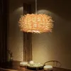 Pendelleuchten Vogelnest Lampe Licht Nordic Rattan Wicker Holz handgefertigt EL Restaurant Café Wohnzimmer Esszimmer Suspension Beleuchtung W298U