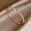 Cuff Classic Stainless Steel Open Bangles bracelets for Women Fashion Brand Jewelry Delicate 231212