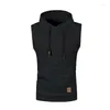 Gilets pour hommes Automne Hiver Mode Gilet Hommes Polaire Pull Gilet Mâle Casual Jumpers Sans Manches Tricots À Capuchon Tricot Homme Vêtements