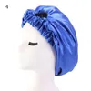 BERETS PURE Color Chemo Caps Hair Care Ladies Cover Elastic Band Hat Silky Headwrap Night Sleeping Cap Satin Bonnets