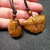 Pendant Necklaces Golden Tigers Eye Crystal Lucky Pixiu Fengshui Necklace Men Women Tiger Healing Gemstone Butterfly Amulet Charms