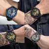 Zegarek Ruimas Relogio Masculino luksusowy skórzany zespół kwarcowy na rękę Mężczyznę Big Dial Moda Watches Waterproof Sport RelOJ hombre