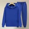 Conjuntos para correr 2 unids/set, conjunto de chándal para hombre, sudadera con capucha y cordón de manga larga, pantalones de cintura elástica, ropa deportiva informal para entrenamiento