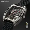 CIGA DESIGN Z Series Titanium Case Automatic Mechanical Wristwatch Silicone Strap Timepiece With One Leather Strap For LJ202432