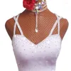 Stage Wear Summer Latin Dance Robe Femme Haut de gamme Strass Frange Blanc Compétition Samba Salsa Rumba Show Costume