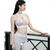 Women's Tanks Sexy Women Hollow Out Short Vest Shiny Sheer Low U Neck Tank Top Candy Color See Through Crop Tops F8