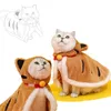 Vêtements de chien mignon tigre conception hiver chaud vêtements pour animaux de compagnie chat cape manteau épaissi chien poncho petit chiot en peluche capes 231212