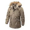 Heren Down Parka Winter Dikker Fleece Casual Jassen Katoenen Jas Bont Kapmantel MultiPockets Tactische Windjack Top 231212