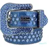 Bältesspänne BB Belt Simon Mens Womens Midjeband för födelsedagspresent Designer Belt Retro Nål Buckle Belt 20 Color Crystal