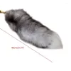 Keychains 40cm Furry Animal Tails Keychain Gifts Cute Plush Tail Keyrings For Women Bag Backpack Car Key Charms Wholesale