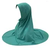 Vêtements ethniques Long Khimar pour femmes musulmanes Eid Ramadan Hijab Simple couleur unie Turbans femme noir tête enveloppement Islam