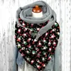 Шарфы, женские шарфы на пуговицах, зимние рождественские с принтом снеговиков, повседневные мягкие теплые шали, модные винтажные вязаные шарфы