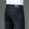 Jeans masculinos designer jeans outono/inverno novo grosso solto tubo reto negócios casual calças de cintura alta 9zet