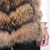 Pelliccia sintetica da donna Maomaokong Cappotto reale di procione naturale Gilet da donna Lunghezza media Cappotto invernale caldo di lusso da donna Top Vest 231212