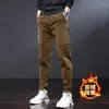 Men's Pants Winter Men Fleece Trouser Joggers Casual Streetwear Corduroy Elastic Waist Korean Designer Clothing Pocket