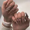 Valse nagels ultra-lange vrouw nagel steentjes slang naakt zwart wit kunstmatige kunstmatige kunstmatige matching
