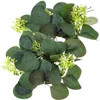 Dekorativa blommor 2 datorer Ljusstake Garland Juldekorringar Ringar Kransar Silk Flower Artificial Leaf