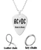 Collier pendentif à breloque groupe de rock, chaîne perlée, longue chaîne, impression Laser, cadeau, plectres de guitare, bijoux en acier inoxydable de 1.8mm, 7701375