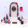 Dekorativa figurer Dollhouse Miniature Christmas Magic Tiny Fairy Wood Can Open Elf Gnome Dome Door Mini Garland Simulation Stair