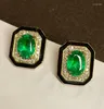 Stud Earrings LR Fine Jewelry 2.51ct Real 18K Gold AU750 Natural Emerald Gemstones Diamonds For Women Presents